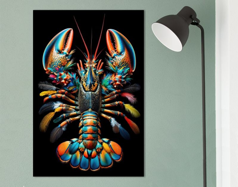 Rainbow lobster feathers