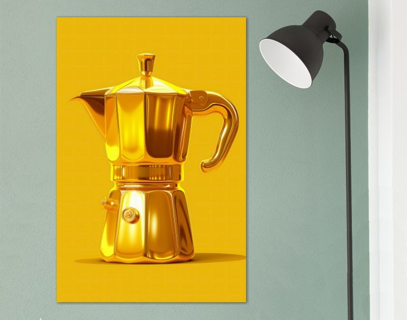 Goud gele percolator