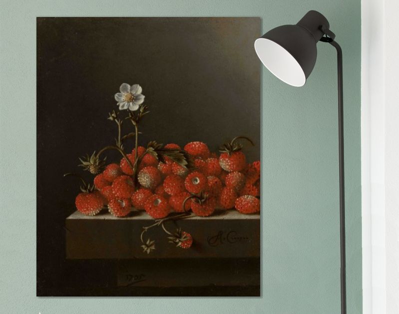 Adriaen Coorte, Stilleven met bosaardbeien, 1705