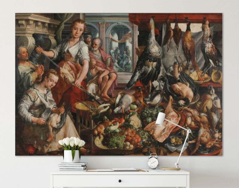 De welvoorziene keuken, Joachim Bueckelaer, 1566