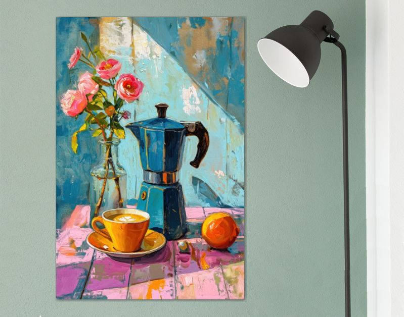 Painting of an espresso coffee pot