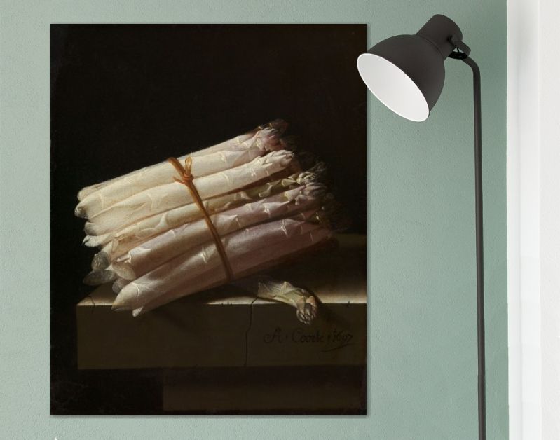 Stilleven met asperges, Adriaen Coorte, 1697