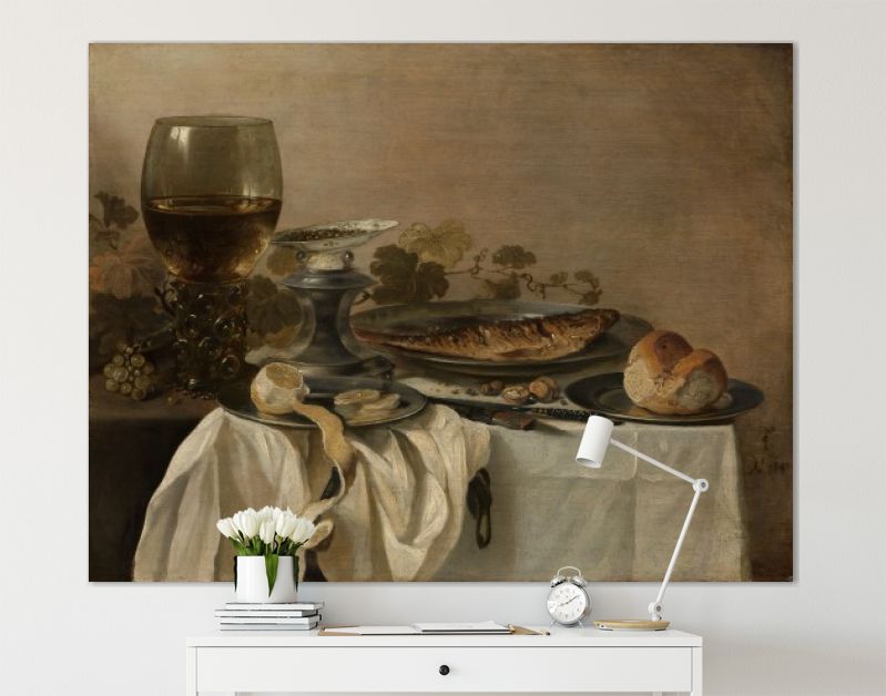Stilleven met een vis, Pieter Claesz., 1647