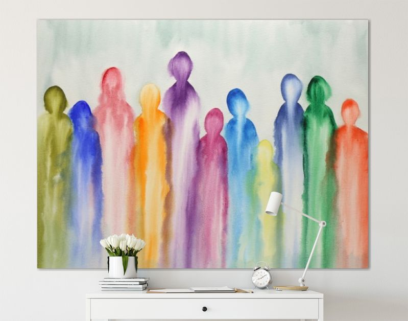 Een groep kleurrijke abstracte figuren