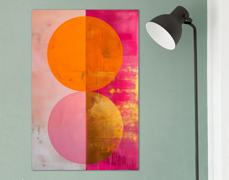 Pink gold and orange A