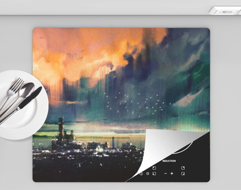 landschap digitaal schilderen van sci-fi stad