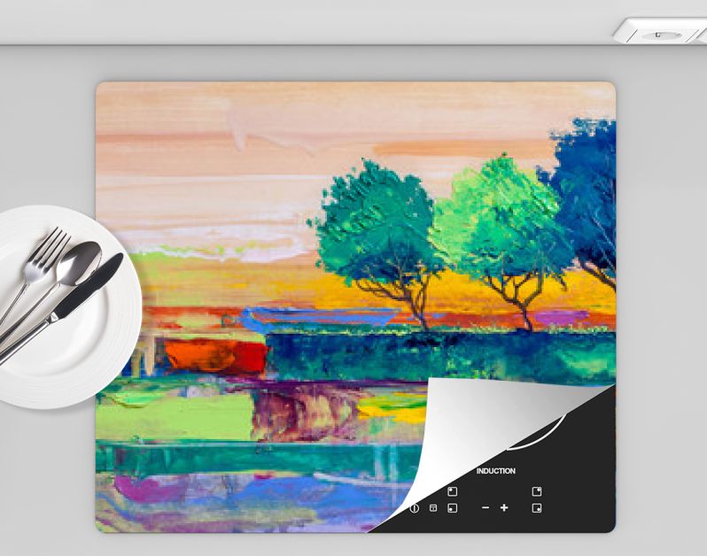 Bomen, olieverfschilderij, artistieke achtergrond