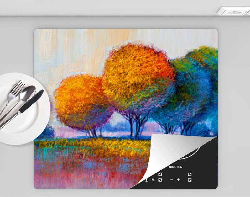 Bomen, olieverfschilderij, artistieke achtergrond