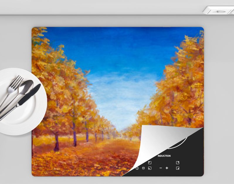 Herfst Olieverfschilderij landschap - kleurrijk herfstbos steegje park