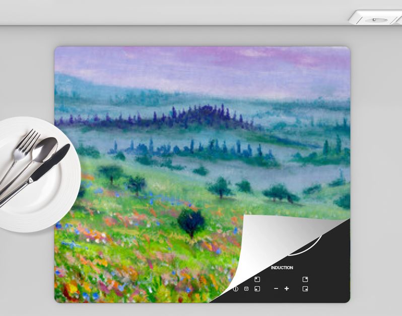 olieverf op canvas modern impressionisme berglandschap van Toscane