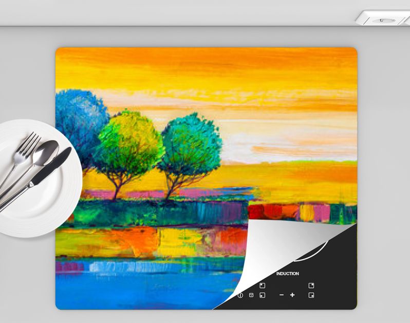 Bomen, olieverfschilderij, artistieke achtergrond