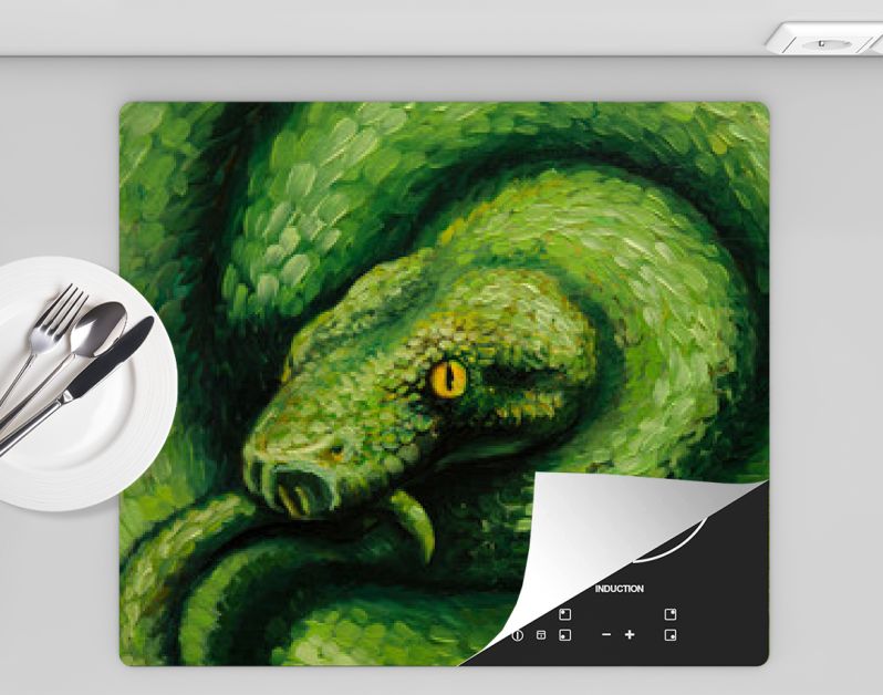 Olieverfschilderij, slang, handgemaakt