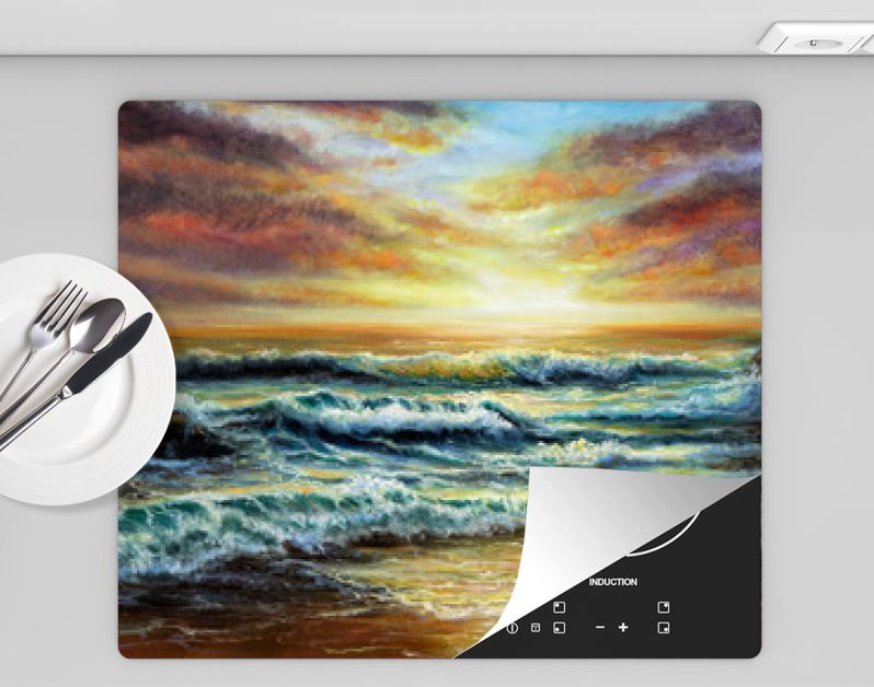 Zonsondergang boven de oceaankust