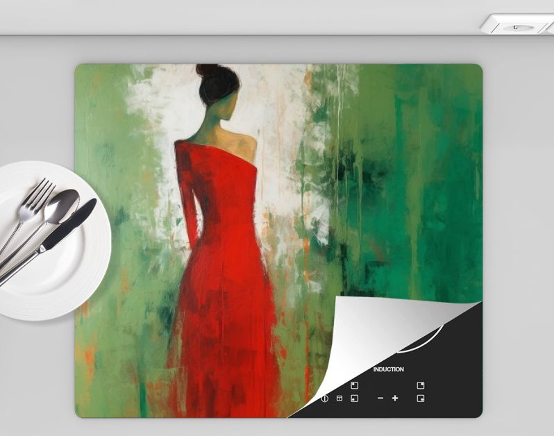 Woman in a red dress