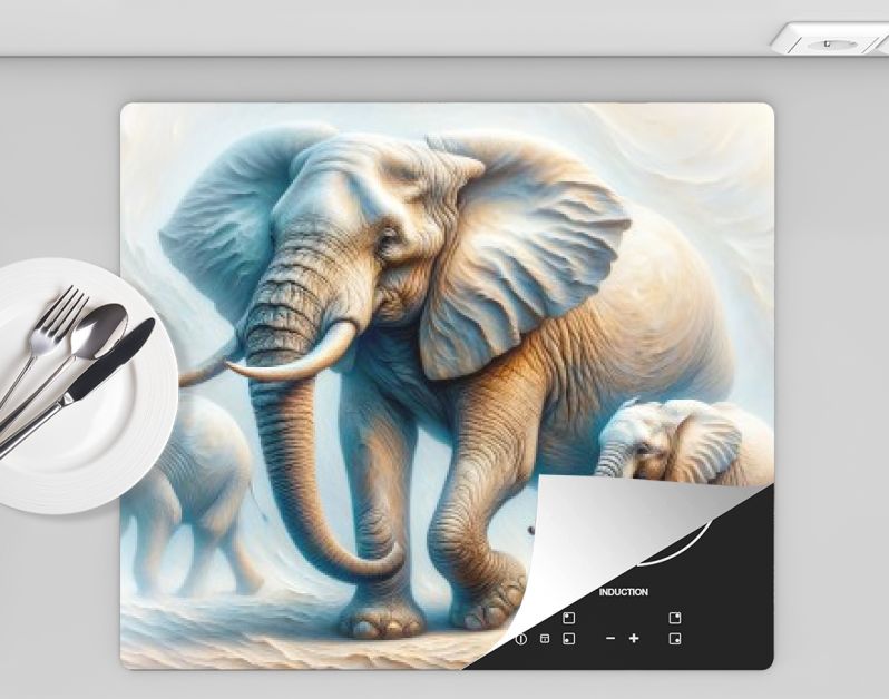 Olifant moeder met twee baby olifantjes