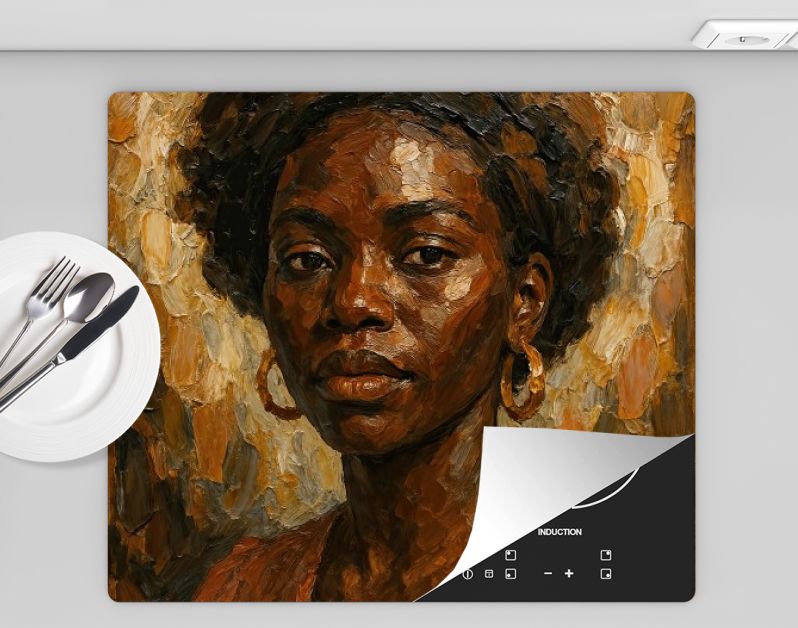 Krachtig Afrikaans vrouwenportret in warme aardetinten