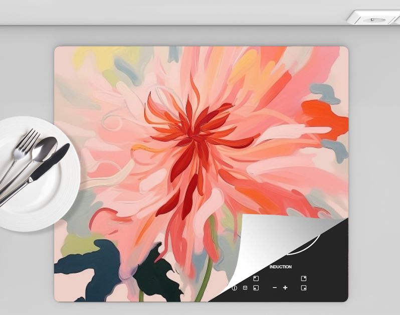 Abstract painted dahlia flower limited color