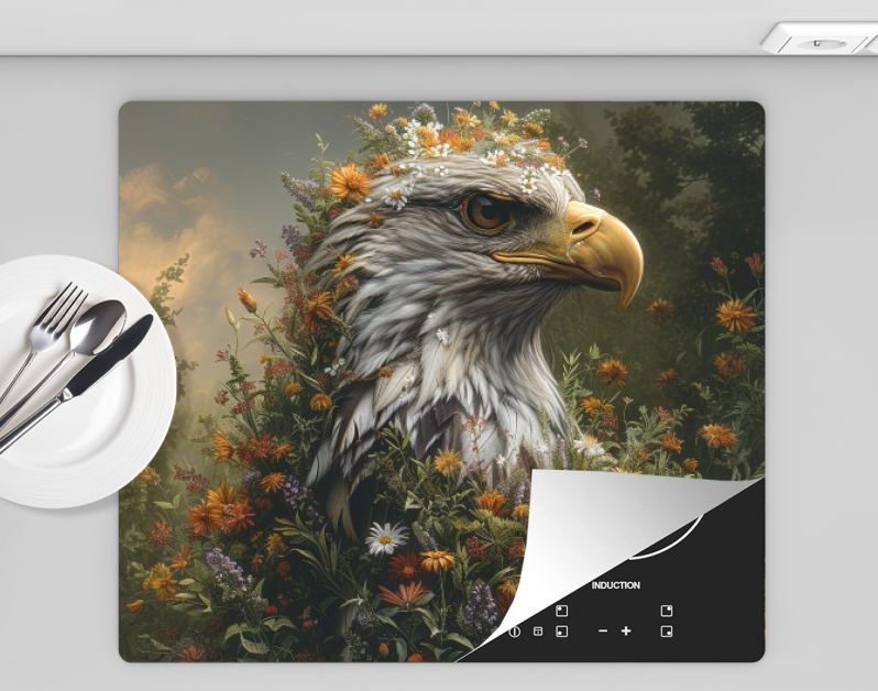 Arend met wilde bloemen