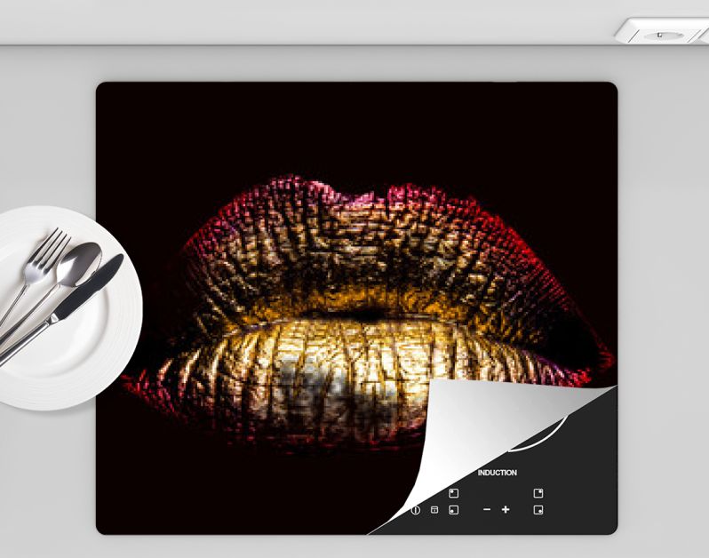 sexy gouden gemetalliseerde vrouwelijke lippen