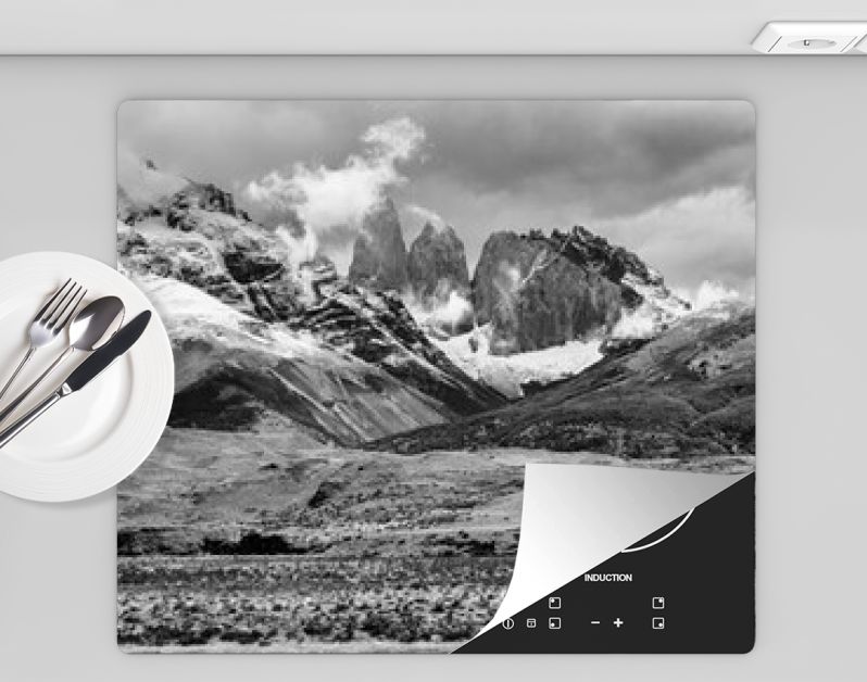 Torres del Paine peaks coming from clouds