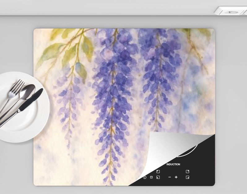 Hangende blauwe regen in zachte dromerige pastelkleuren