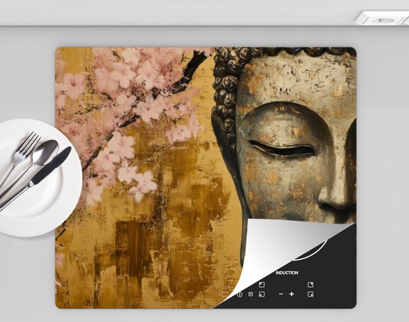 Gouden sereniteit onder roze bloesems