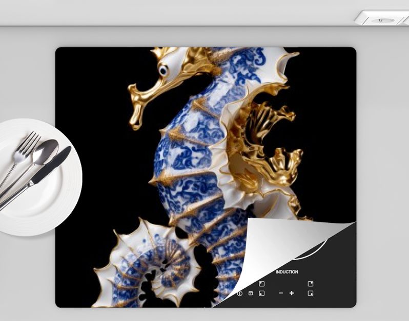 A Delft Blue Seahorse