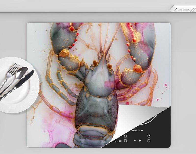 Lobster marble ink grey pink gold