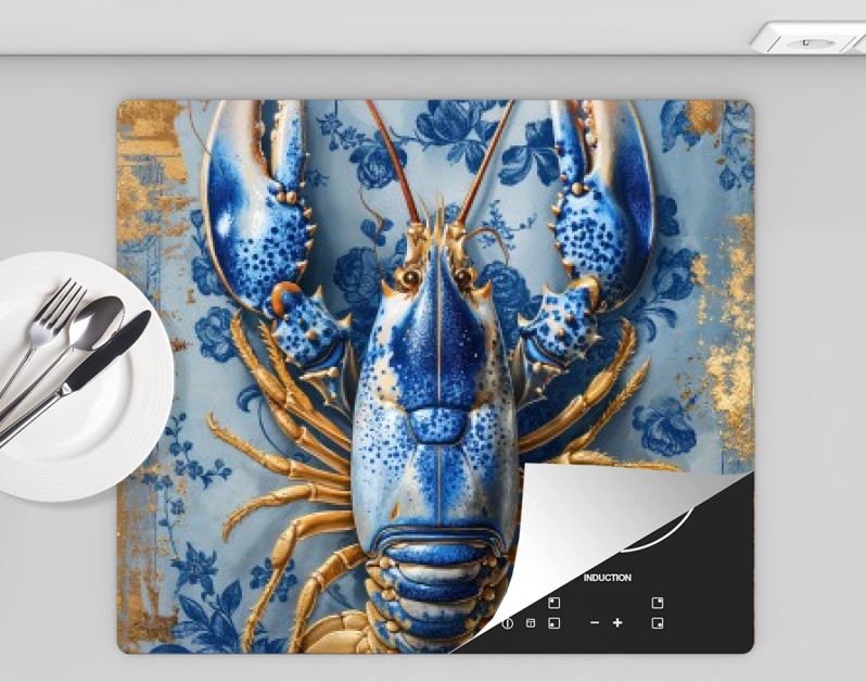 Painting Royal Delft Blue lobster