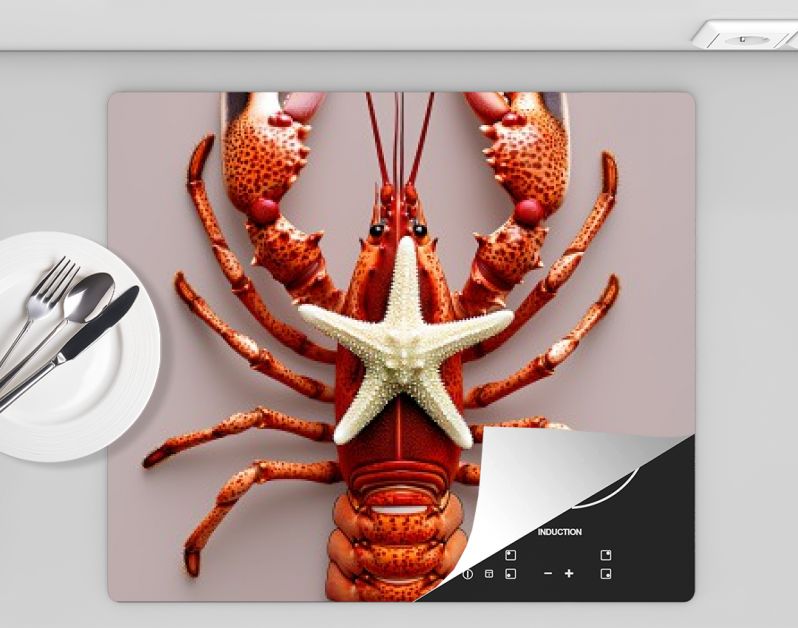 Rode kreeft met zeester