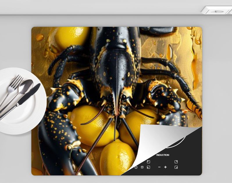 Zwarte kreeft met citroenen