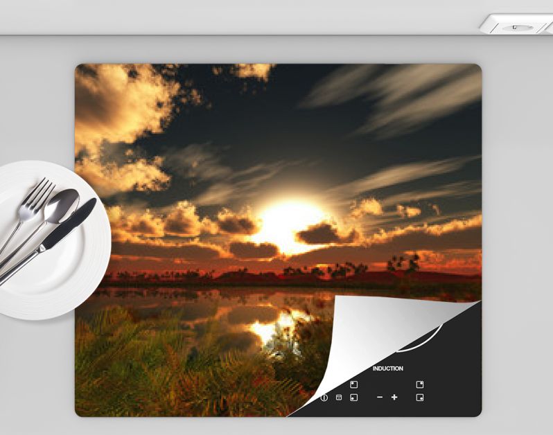 oasis landscape sunset