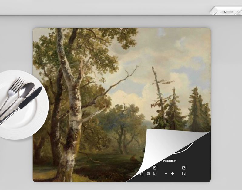 Bosgezicht bij Wolfheze., Johannes Warnardus Bilders, 1860 - 1890