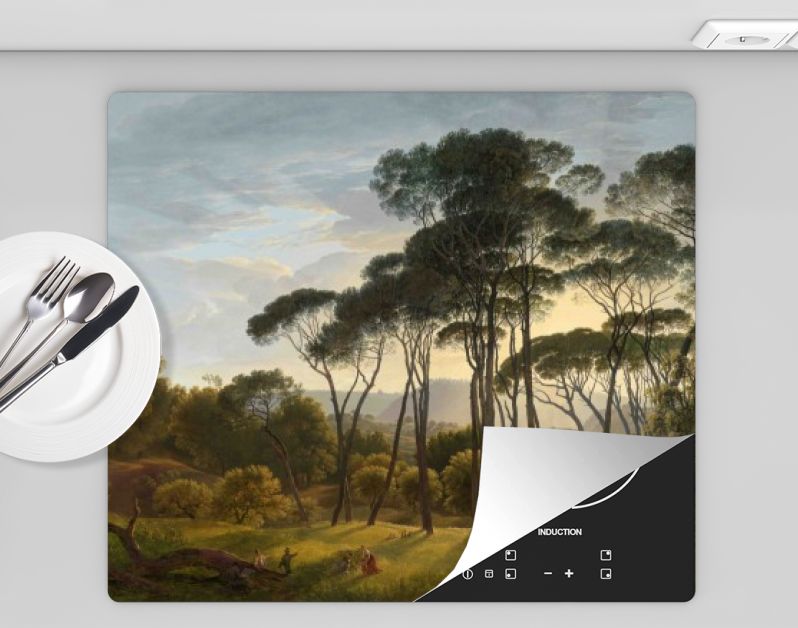 Italiaans landschap met parasoldennen, Hendrik Voogd, 1807