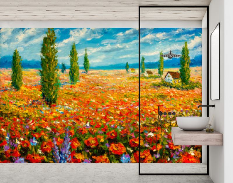 Bloemen schilderijen monet schilderij claude impressionisme verf landschap bloemenweide olie