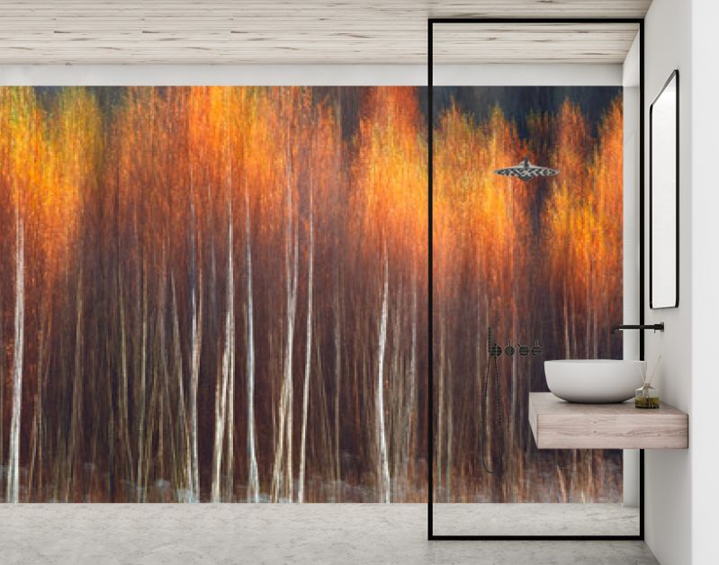 Herfst textuur schilderachtige achtergrond met bewegingsonscherpte, afgezwakt in vintage stijl