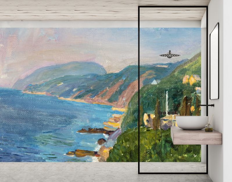 landschap, olieverfschilderij, met de hand gemaakt