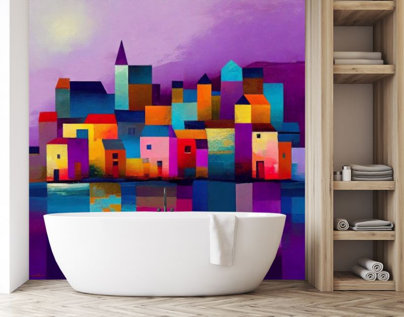 La ville côtière pastel