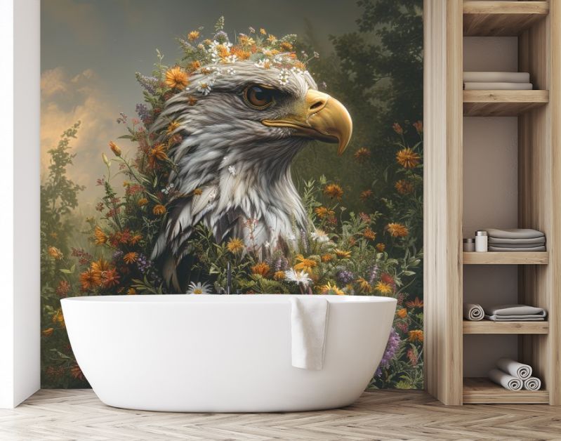 Arend met wilde bloemen