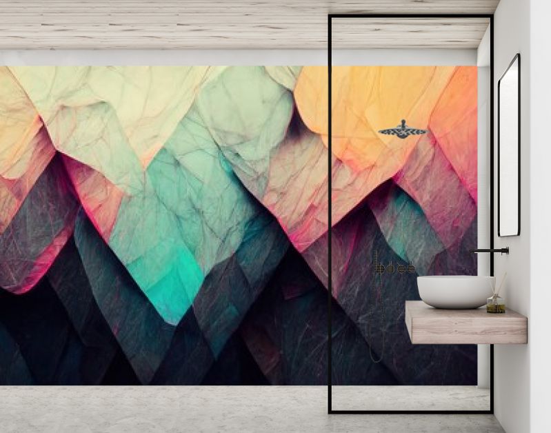 Kleurrijke grunge lichtgevende stenen abstracte achtergrond. Generatieve AI-technologie