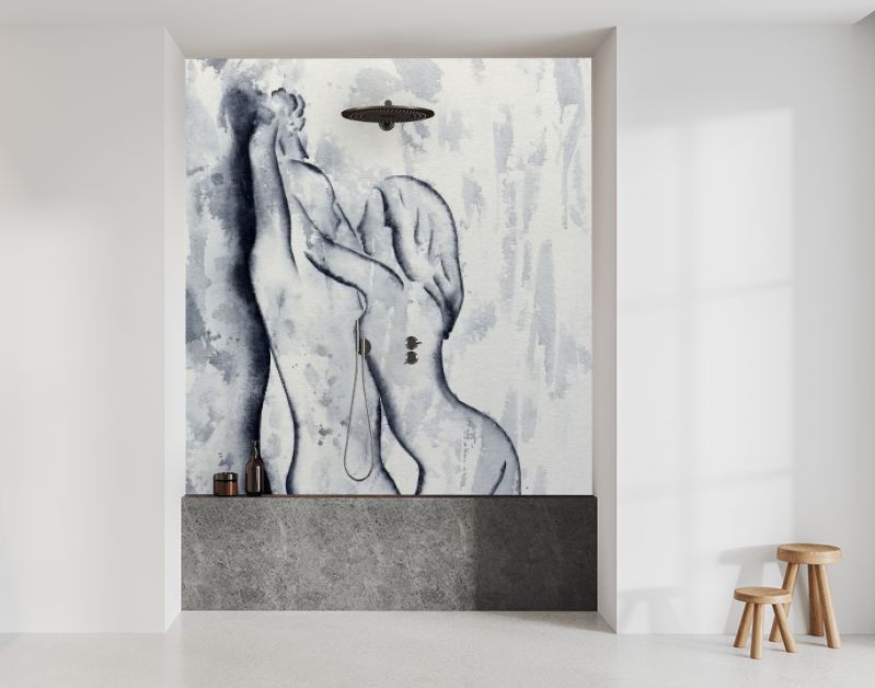 Abstract erotisch schilderij van man en vrouw