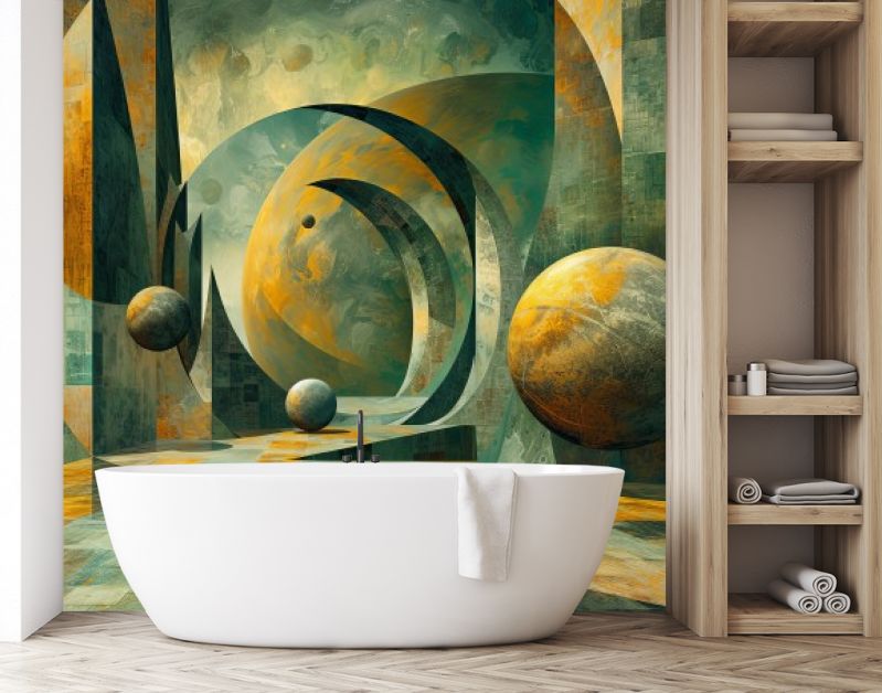 Abstract landschap geel groen