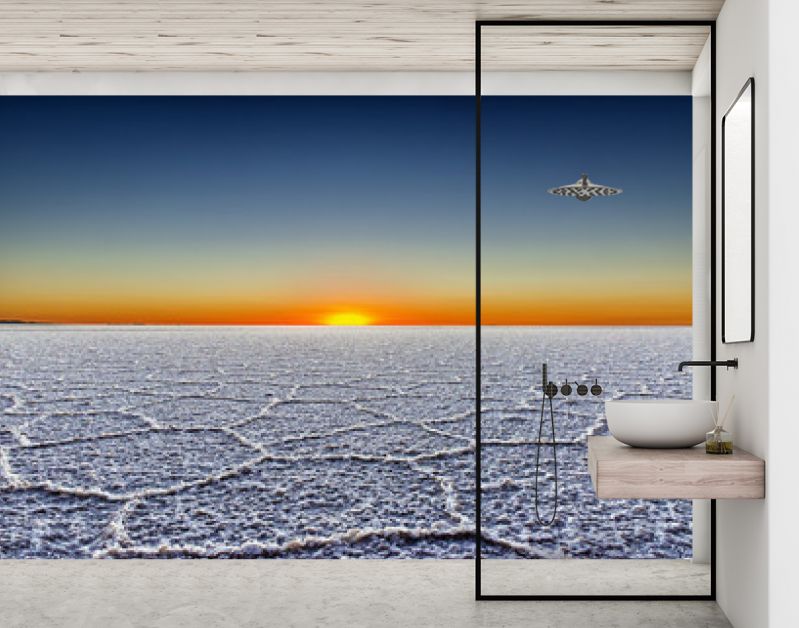 Sunrise in the Salar de Uyuni, Bolivia