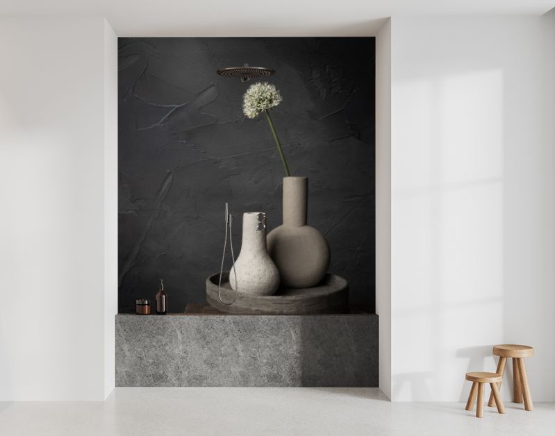 Stilleven met witte aliumbol
