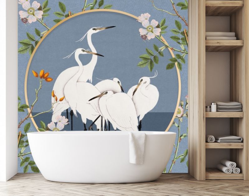 Ohara Koson's Egret - Botanical Edition