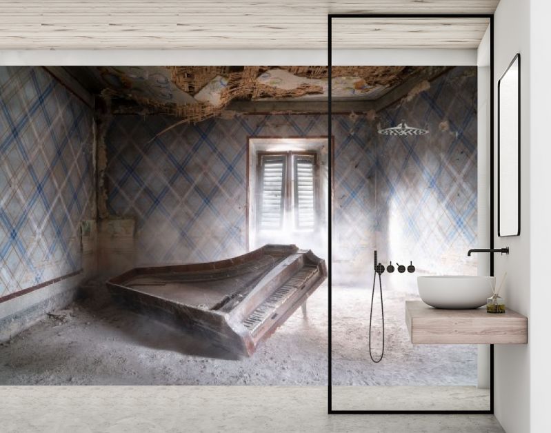 Verlaten Piano in Boerderij