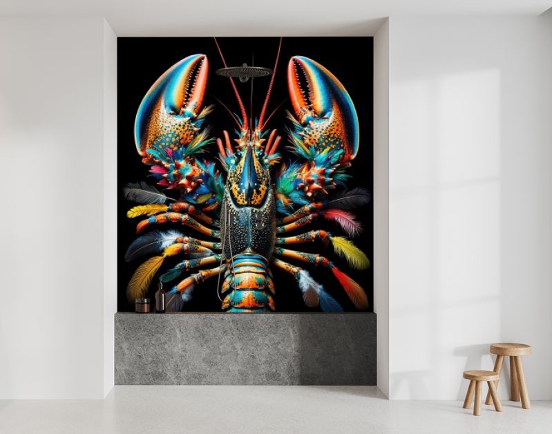 Rainbow lobster feathers