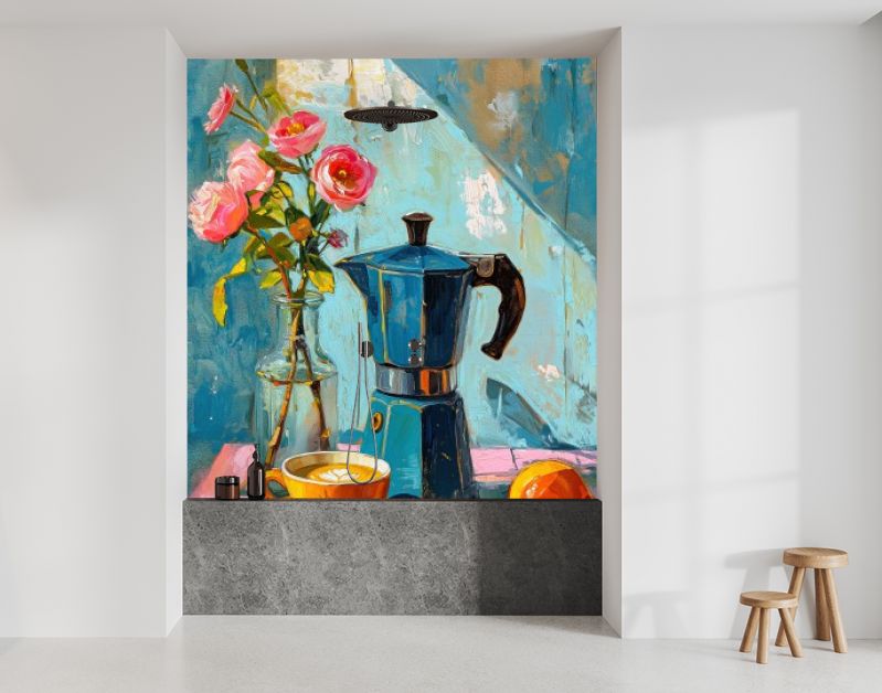 Painting of an espresso coffee pot