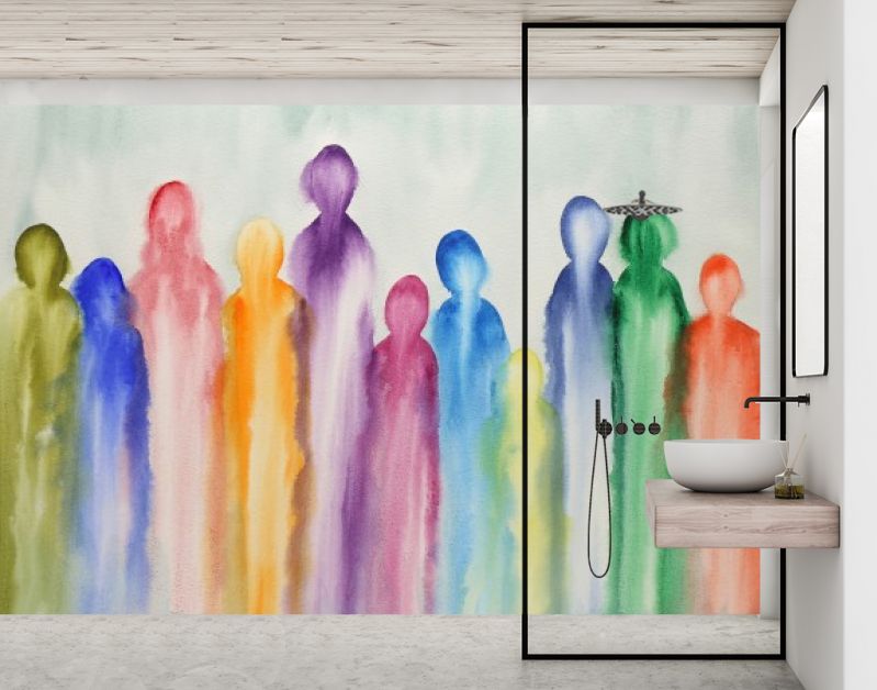 Een groep kleurrijke abstracte figuren