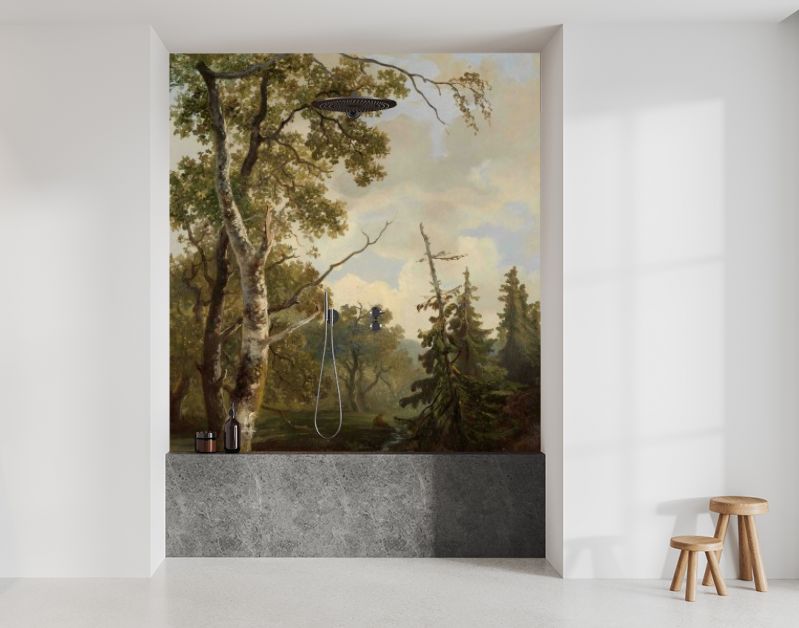 Bosgezicht bij Wolfheze., Johannes Warnardus Bilders, 1860 - 1890